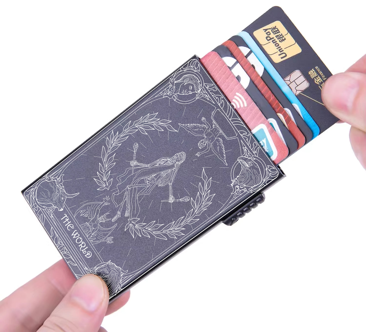 The World Tarot Wallet – RFID Pop-Up Card Holder | Push Button Model