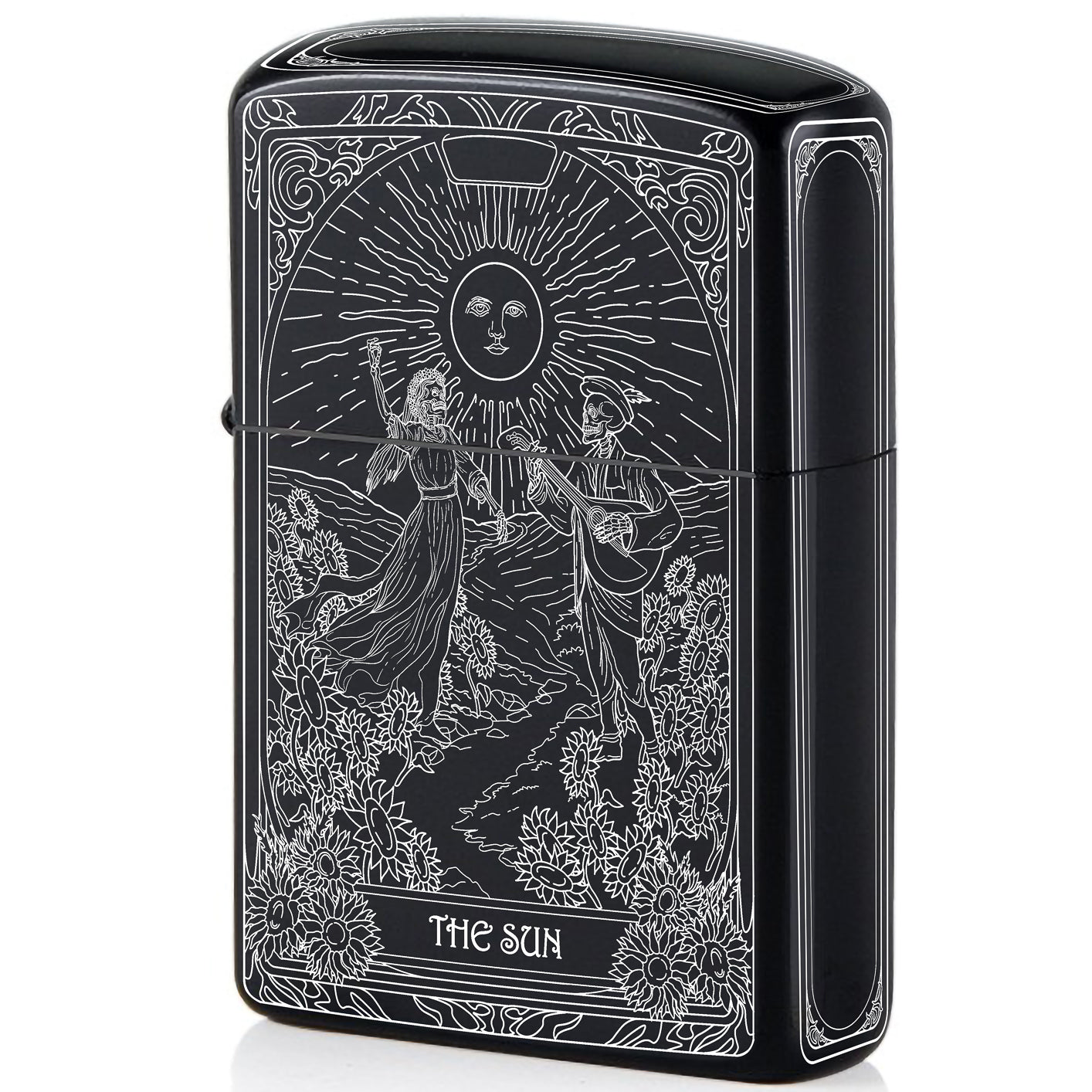 The Sun Tarot Card Unique Design Refillable Kerosene Windproof Lighter