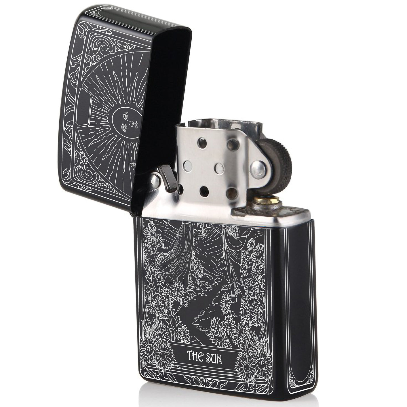 The Sun Tarot Card Unique Design Refillable Kerosene Windproof Lighter