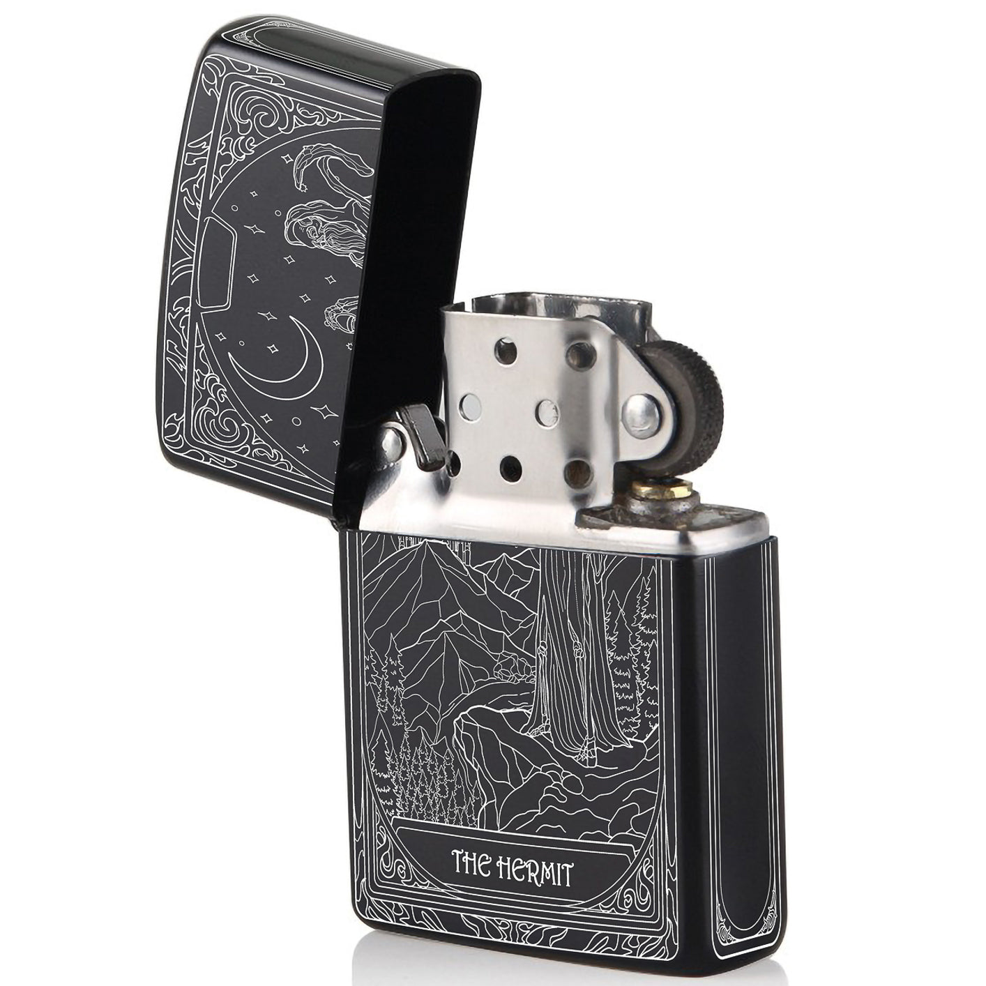 The Hermit Tarot Card Unique Design Refillable Kerosene Windproof Lighter