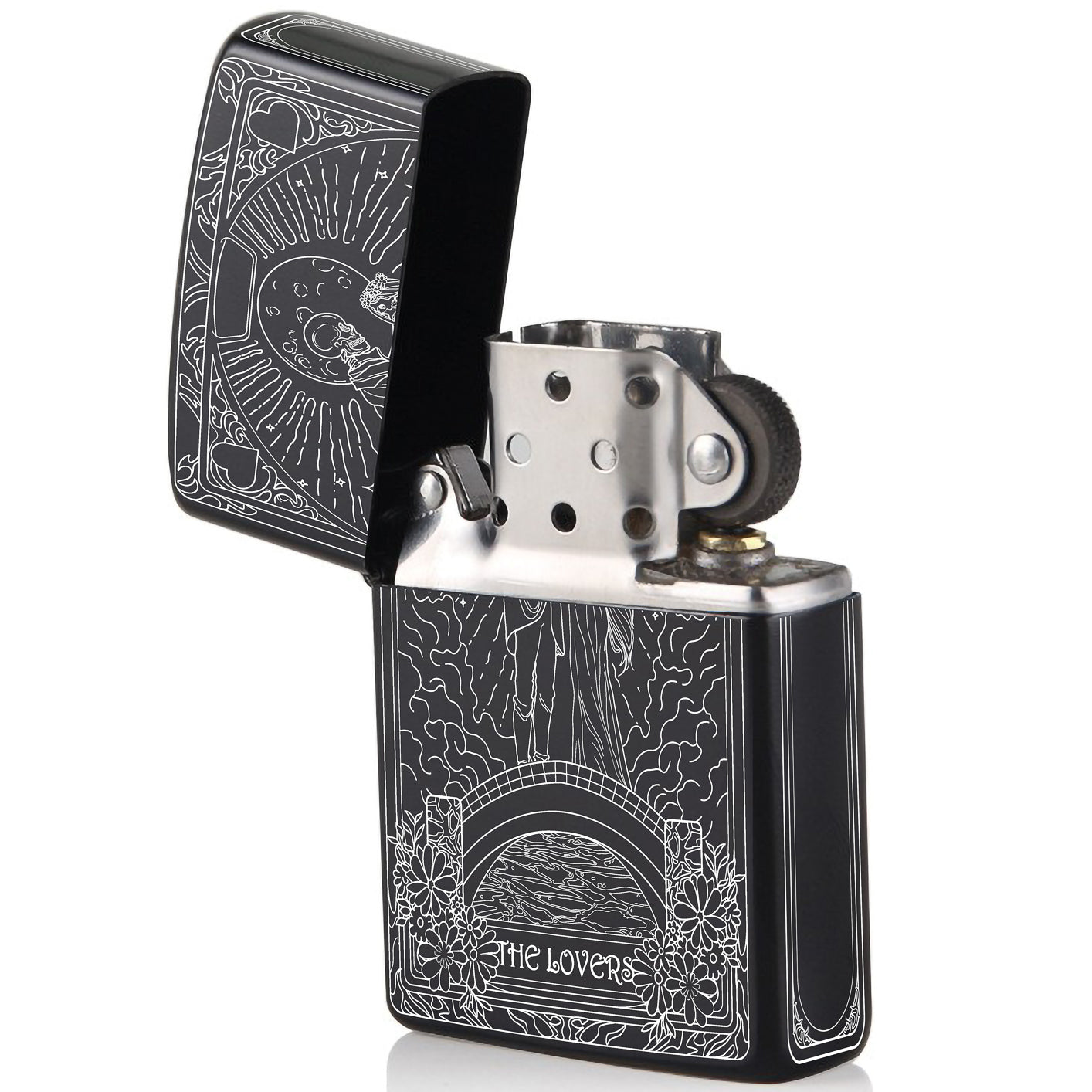 The Lovers Tarot Card Unique Design Refillable Kerosene Windproof Lighter