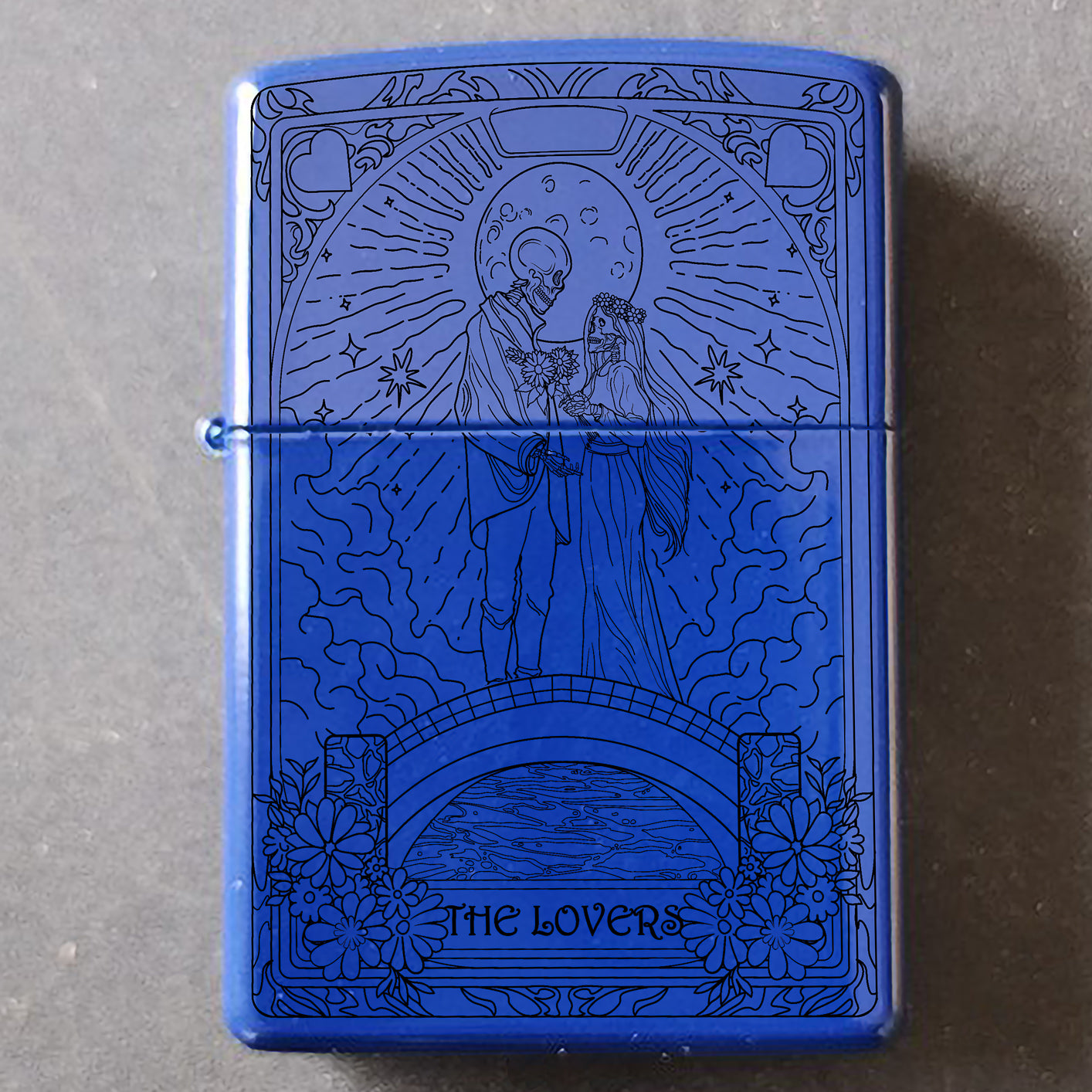 The Lovers Tarot Card Unique Design Refillable Kerosene Windproof Lighter