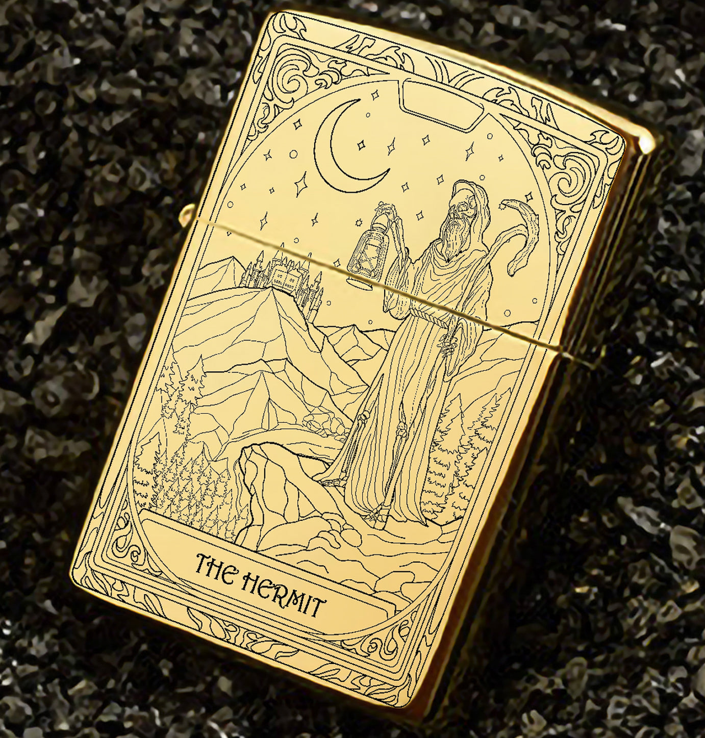 The Hermit Tarot Card Unique Design Refillable Kerosene Windproof Lighter