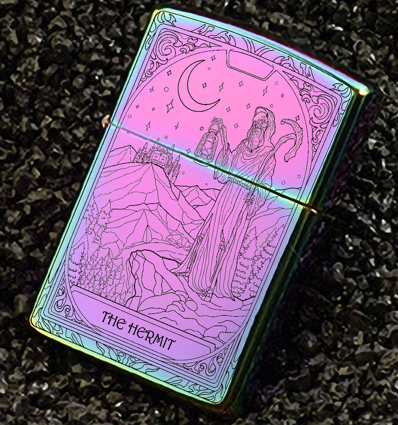 The Hermit Tarot Card Unique Design Refillable Kerosene Windproof Lighter