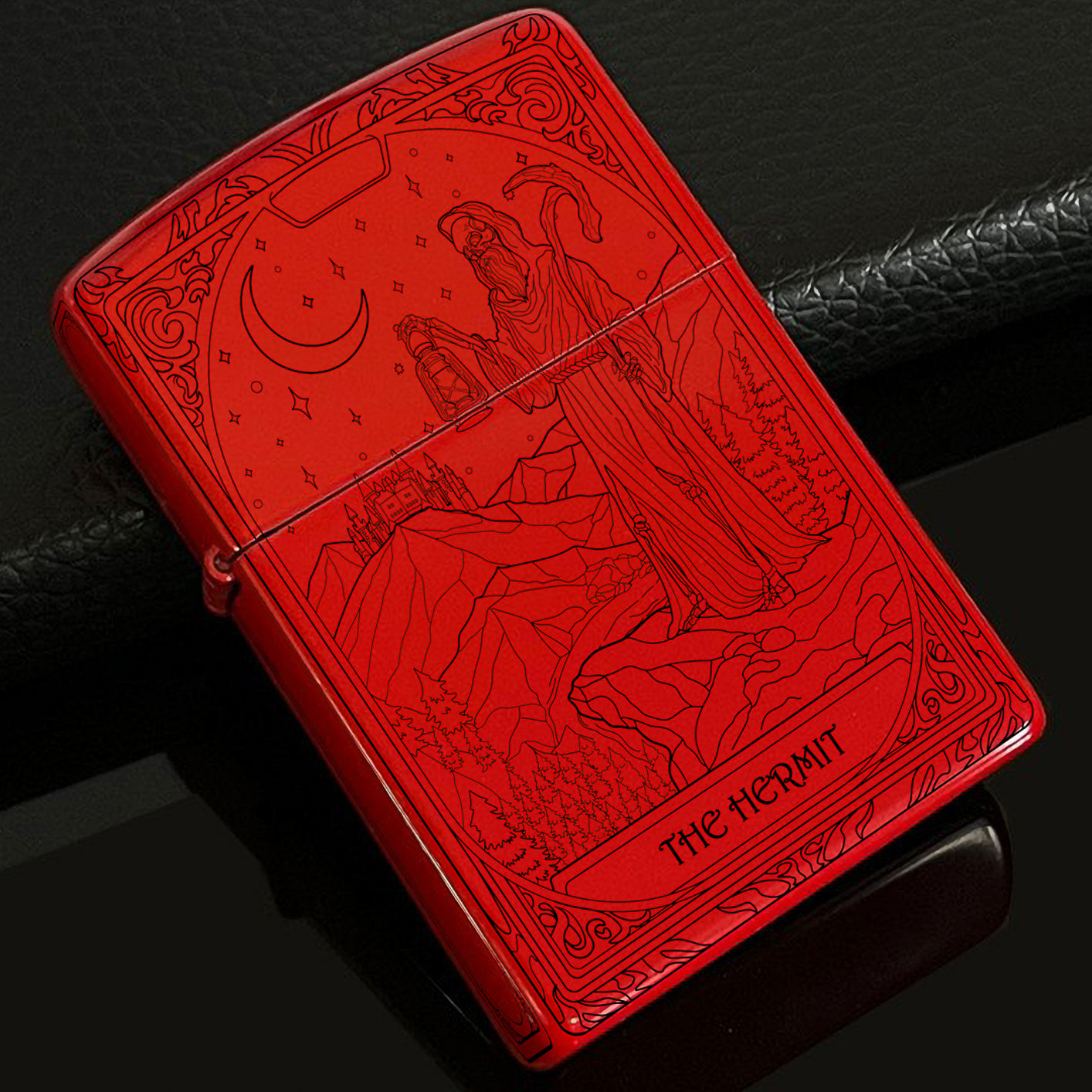 The Hermit Tarot Card Unique Design Refillable Kerosene Windproof Lighter