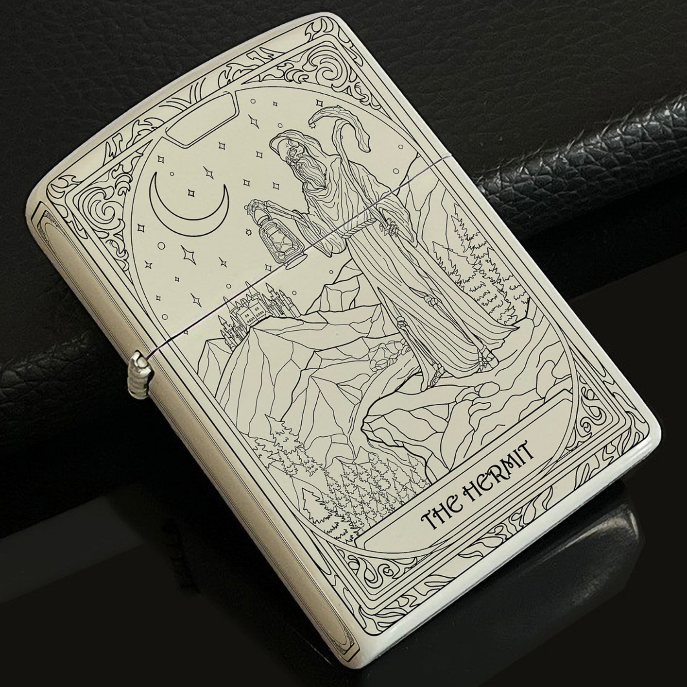 The Hermit Tarot Card Unique Design Refillable Kerosene Windproof Lighter