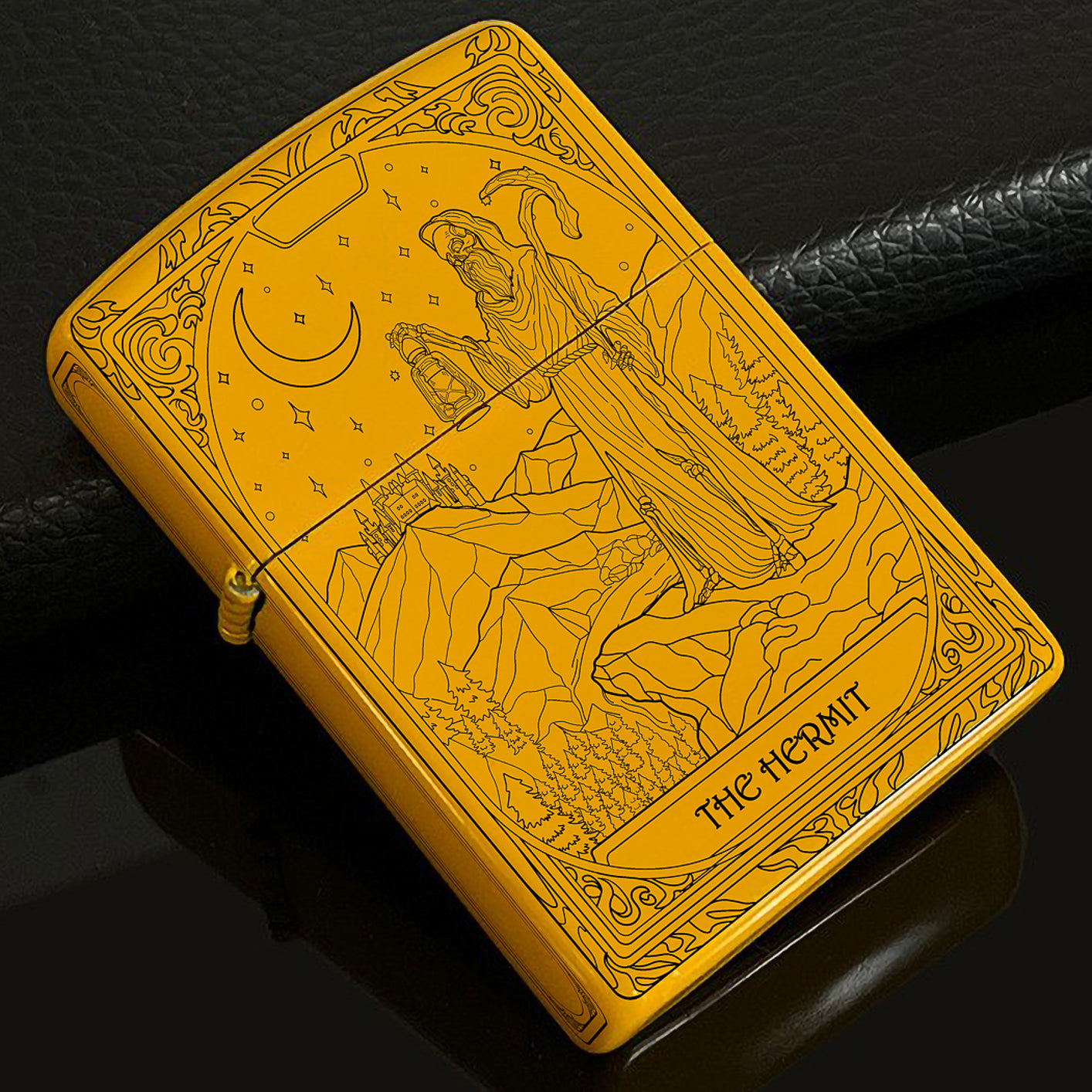The Hermit Tarot Card Unique Design Refillable Kerosene Windproof Lighter
