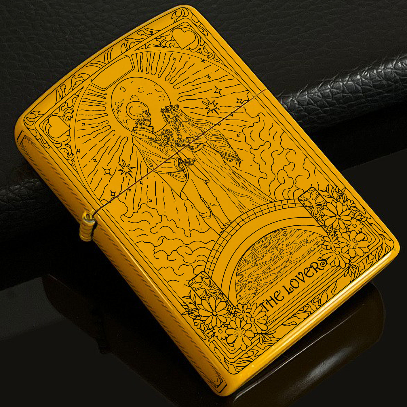 The Lovers Tarot Card Unique Design Refillable Kerosene Windproof Lighter