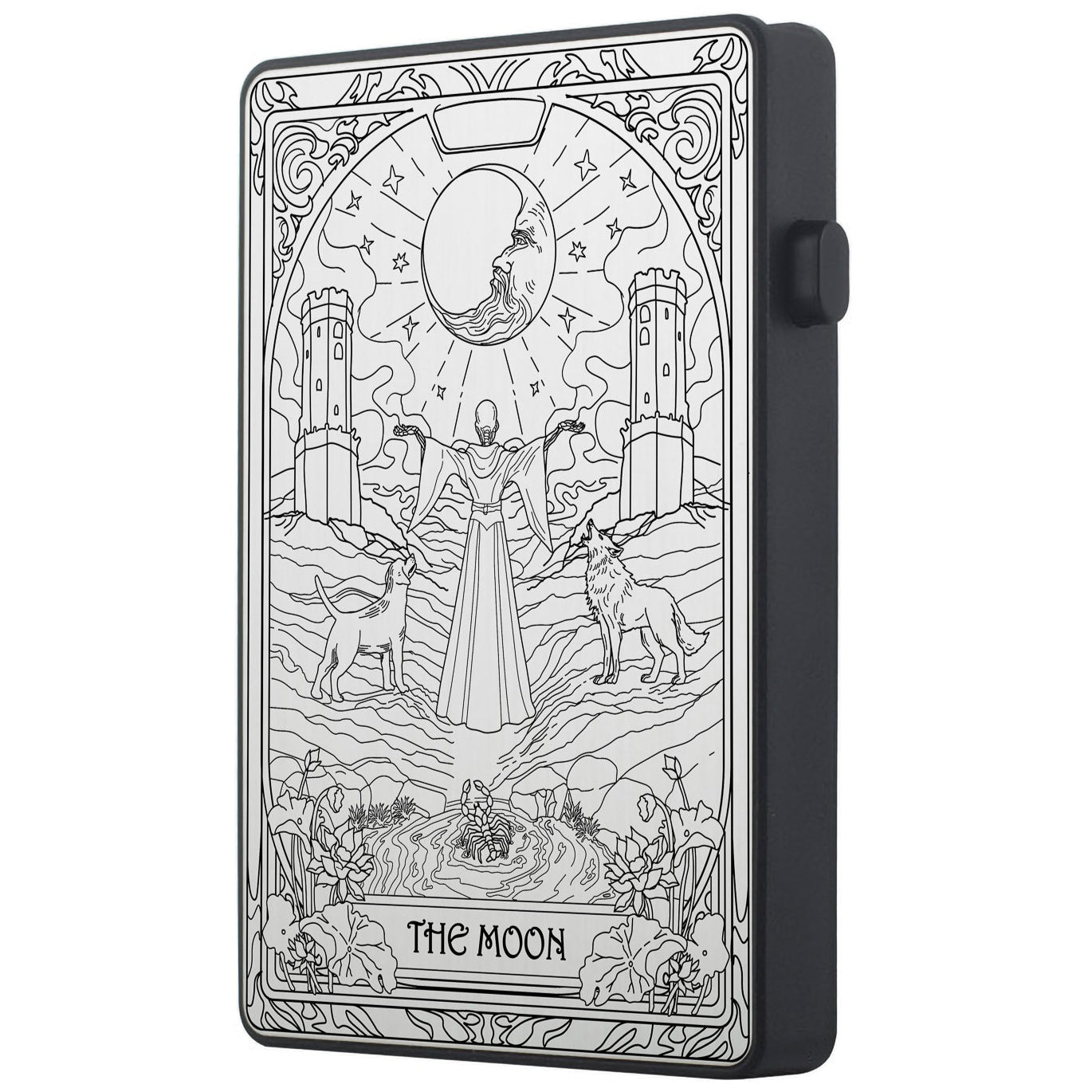 The Moon Tarot Design - Pop-up ID, Credit Card Wallet - [Press Button Model]