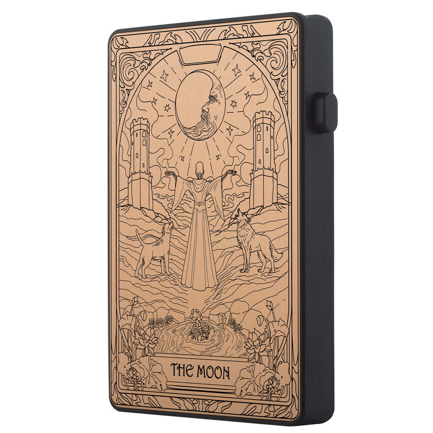 The Moon Tarot Design - Pop-up ID, Credit Card Wallet - [Press Button Model]