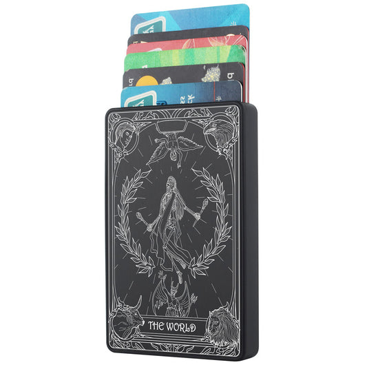 The World Tarot Design - Pop-up ID, Credit Card Wallet - [Press Button Model]