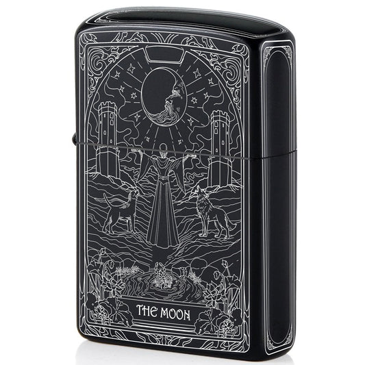 The Moon Tarot Card Unique Design Refillable Kerosene Windproof Lighter