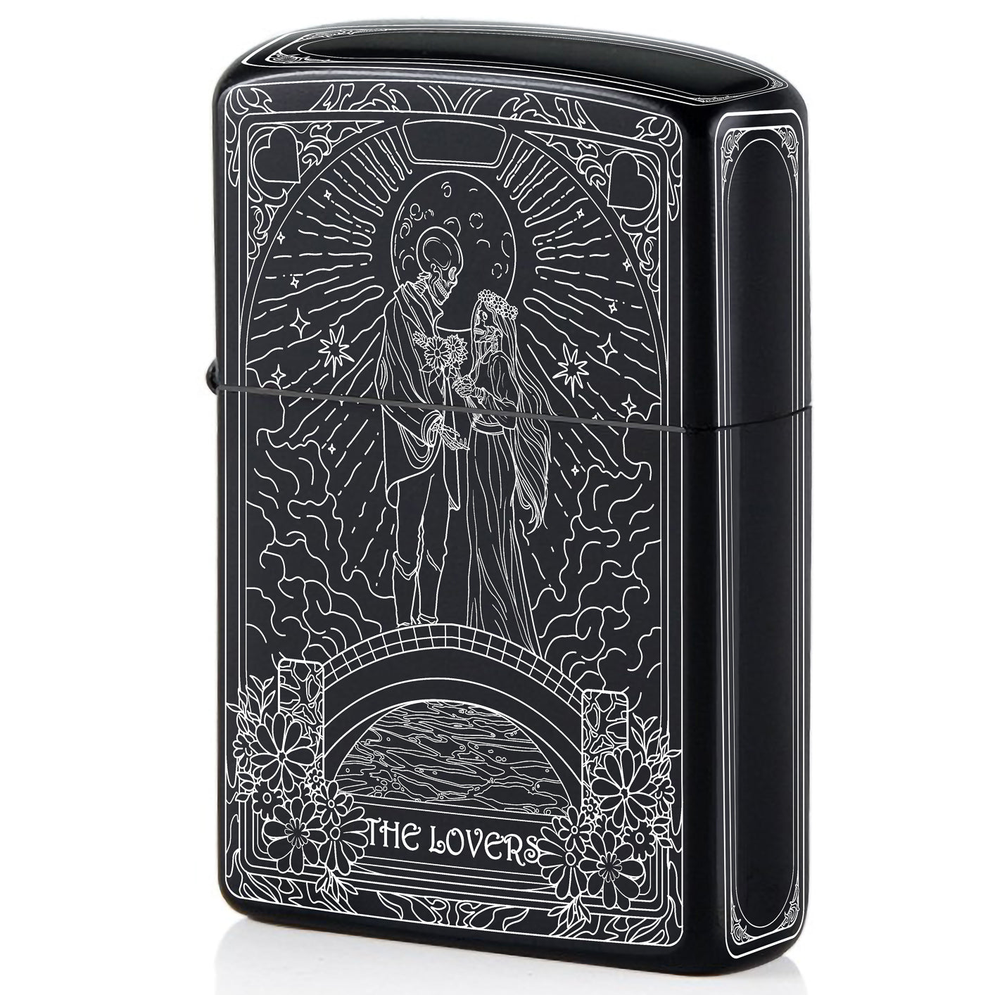 The Lovers Tarot Card Unique Design Refillable Kerosene Windproof Lighter