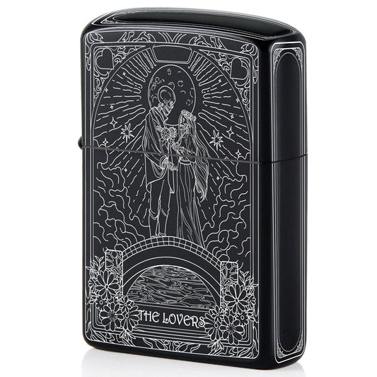 The Lovers Tarot Card Unique Design Refillable Kerosene Windproof Lighter