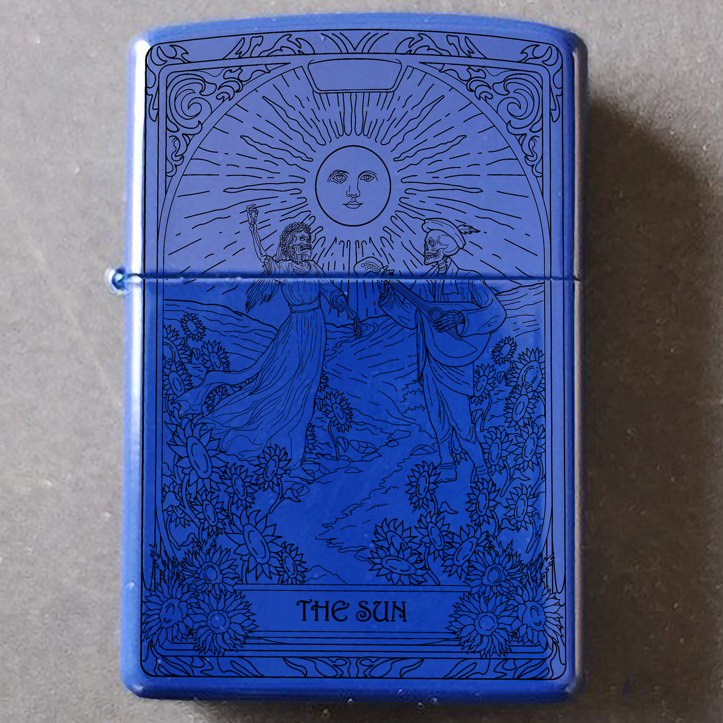 The Sun Tarot Card Unique Design Refillable Kerosene Windproof Lighter